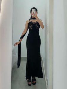 Vintage Y2K Lace Black Dress With Shawl