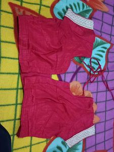 Red Readymade Saree Blouse