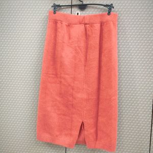 Rust Orange Colour Winter Skirt