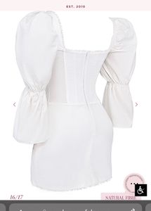 House of CB Matilda White Puff Sleeves Mini Dress