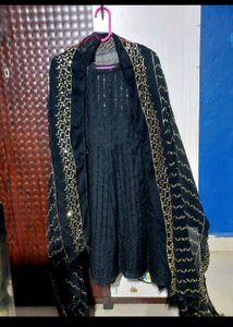 Black & Gold Kurta Set
