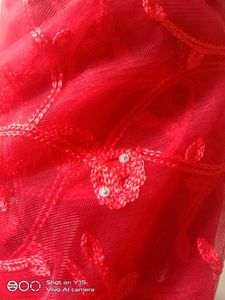 Red Net Saree For Weddings And Parties