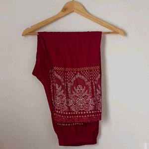 Maroon Printed Salwar Kameez