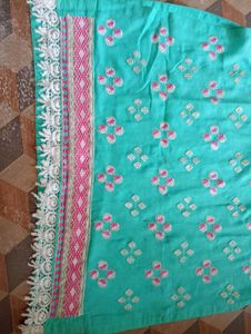 Sky Embroidery Printed Kurti For