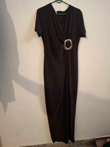 Elegant Brown Maxi Dress