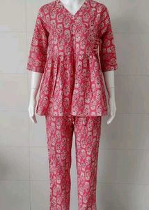Pink Printed Kurta Set