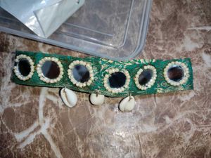 Boho Chic Green Mirror Seashell Headband