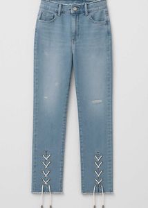 Lace-Up Hem Jeans