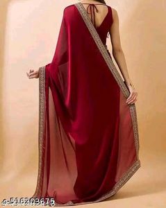 ❤Karvachauth special Maroon Saree
