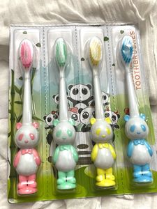 4 Pcs Ultra Soft Panda Design Kids Toothbrush