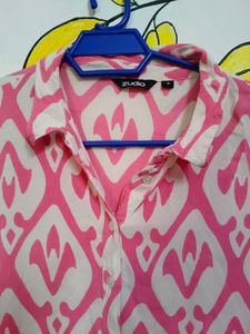 Zudio Pink And White Dress