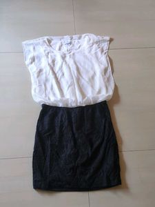 Chic White & Black Dress