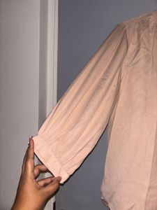 Nude 3/4 Sleeve Button Up