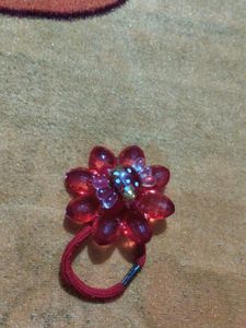 Red Flower Hair Tie + freebie