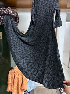 Ink Black Anarkali flare kurta gown