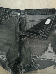 Emo Distressed Denim Shorts