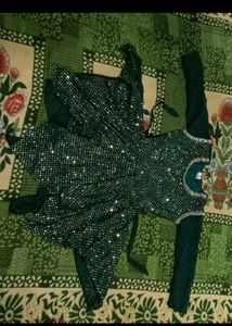 New Green Dress With Dupatta And Plazzo