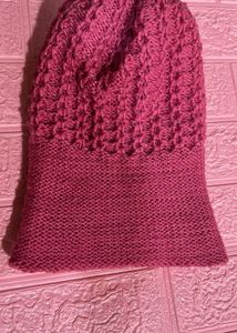 Crochet Pink Winter Beanie