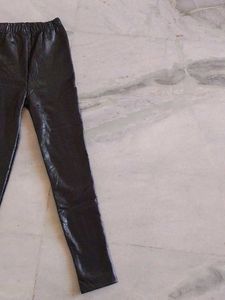 Stylish Black Faux Leather Leggings