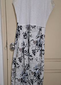 White N Beige Maxi Dress
