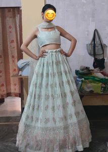 New Pista Color Lehenga Choli Set