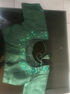 Not used Embroidered Green Blouse