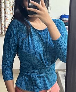 Cheetah Print Tie-up Top