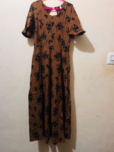 Brown Floral Maxi Dress