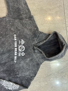 Unisex Grey Graphic Print Hoodie