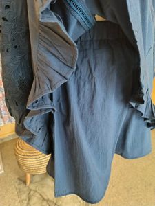 Blue Embroidered Sleeve Co-ords Set