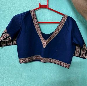 Elegant Blue Readymade Saree Blouse