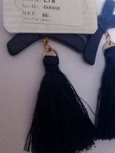 Bow &amp; Tassel Drop Earrings