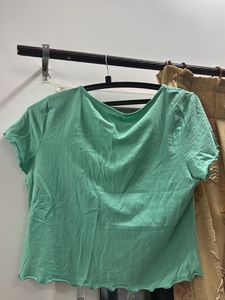 Green V-Neck Top