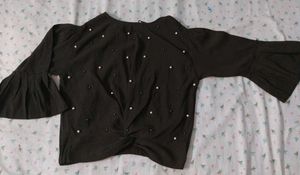 Brown Knotted Crop Top