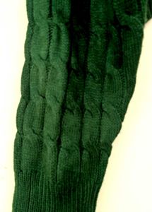 Green Cable Knit Cropped Sweater