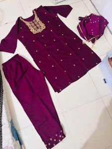 XXL Elegant Purple Kurta Set