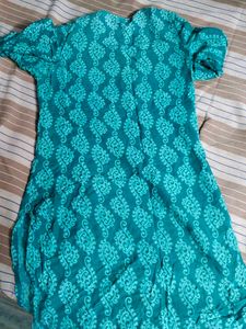 Teal Printed Kurti