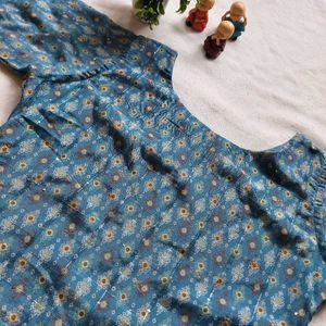 Embroidered Blue Kurta