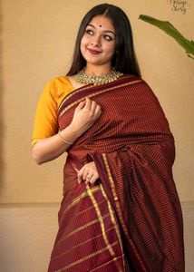 Elegant Maroon Cotton Saree