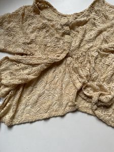 Lace Beige Thrifted Top