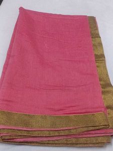 Pink & Gold Border Saree