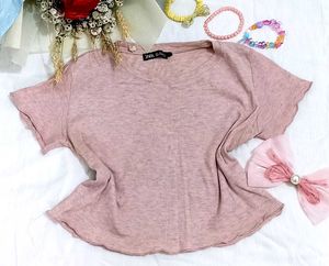 Pink And Peachy Color Cute Zara Top✨