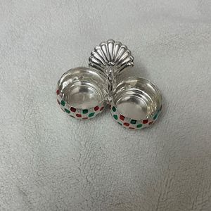 German Silver Kumkum Chandan Box