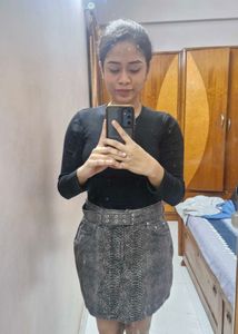 NUON Animal Print Mini Skirt