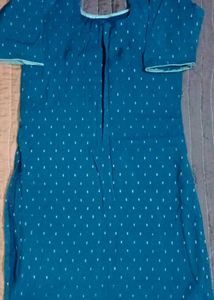 Teal Embroidered Kurti