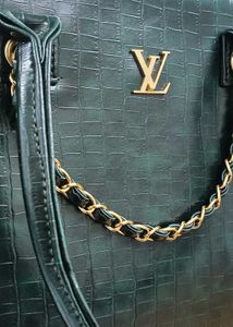 LV Inspired Dark Green Tote Bag