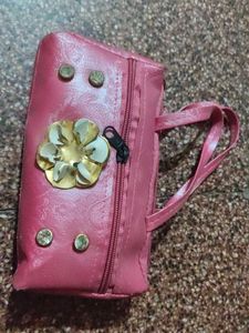 Pink Floral Accent Pouch