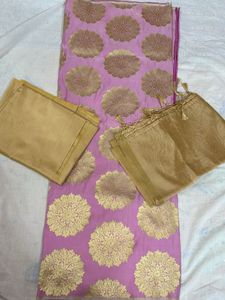 Banarasi satin Unstitched Suit Set