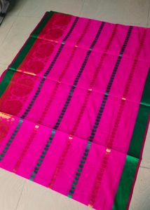 Beautiful Rose Colour Cotton Silk Saree