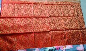Elegant Red &amp; Gold Banarasi Blouse  Fabric